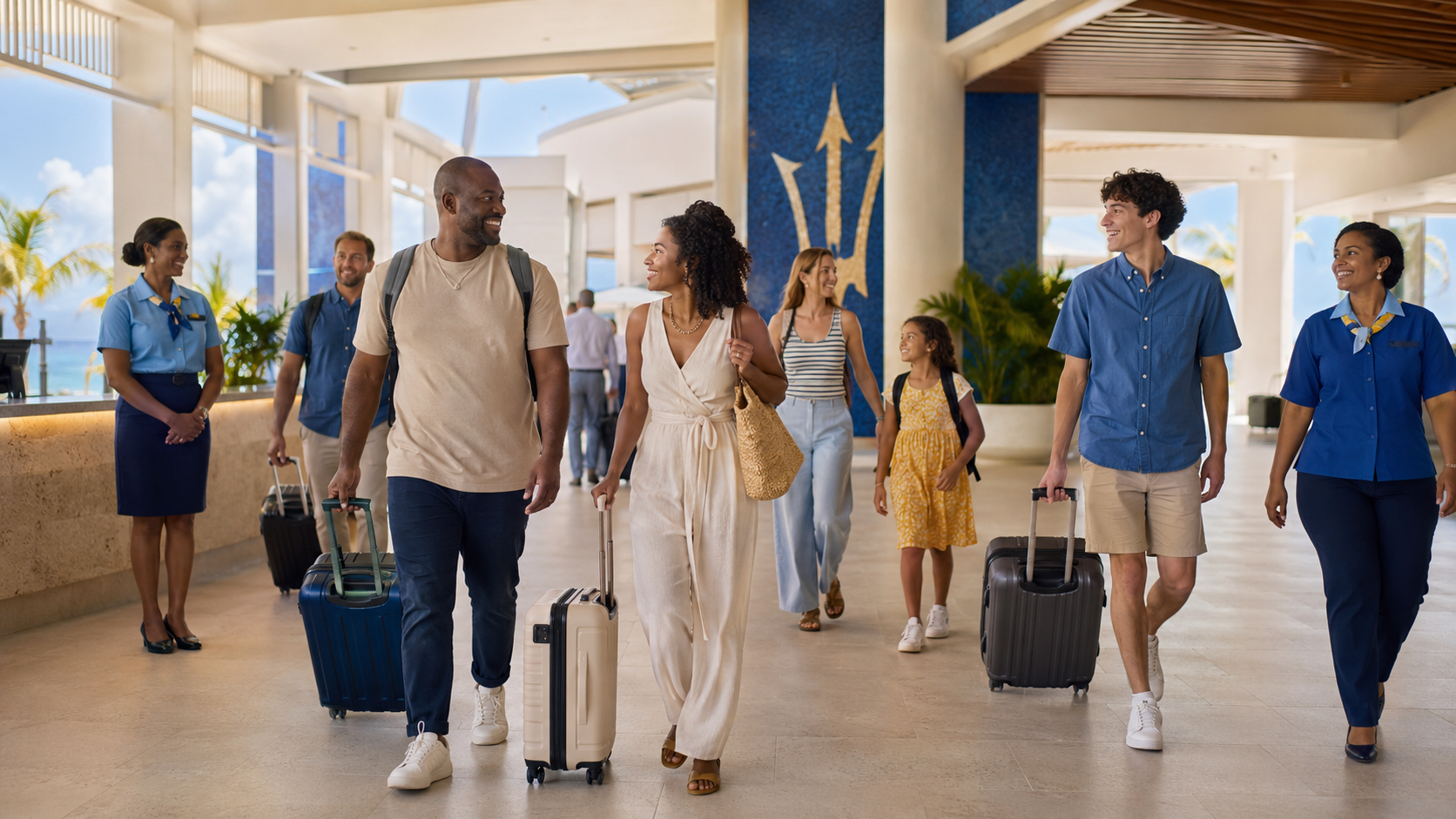 Travelers arriving through Barbados border services